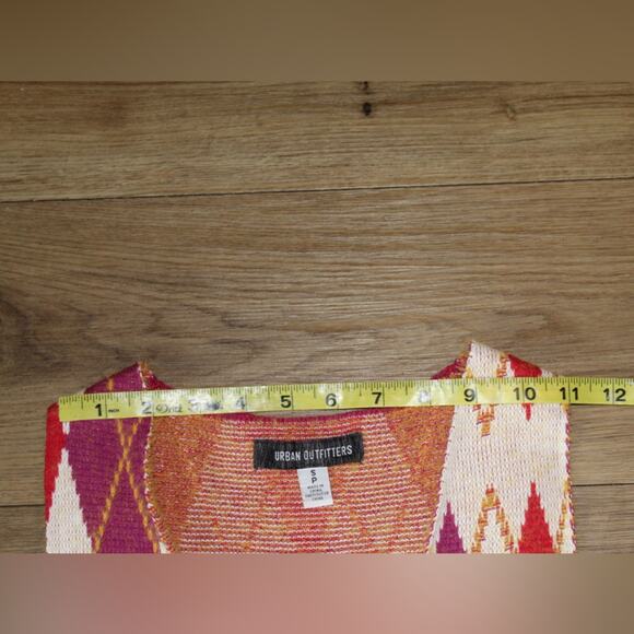 Urban Outfitters Adriana Split Hem Sweater Vest Argyle Pink Red Yellow Women S - Picture 6 of 8